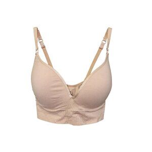 Jockey Womens Padded Wire-Free Seamless Bra L Adjustable Straps Beige 3682